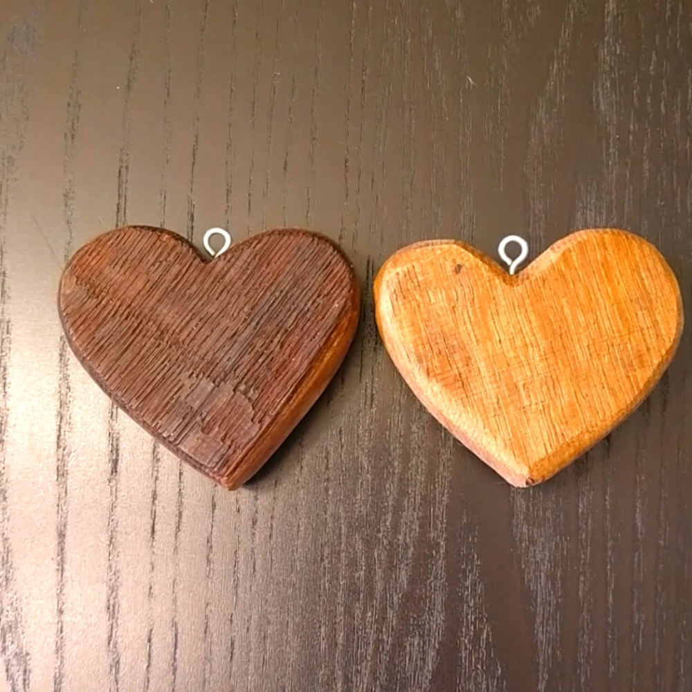 💗 One Of A Kind Homemade Wine Barrel Hearts From Oak Barrels Set Of 2